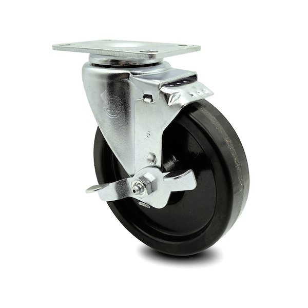 5 Inch Phenolic Wheel Swivel Top Plate Caster with Brake